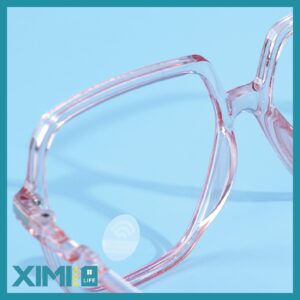 Stylish Big Frame Blue-Light-Blocking Glasses(Transparent Pink)