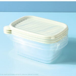 500ml/16.8fl.oz. Simple Plastic Preservation Box 3PCS (Beige)