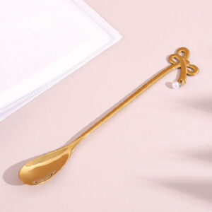 Bowknot Pearl Dessert Spoon and Fork XTR 029