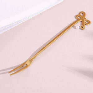 Bowknot Pearl Dessert Spoon and Fork XTR 029
