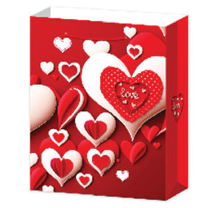 Red Loving-Heart Gift Bag L