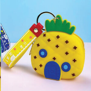 Pineapple House Silicone Coin Purse Keychain