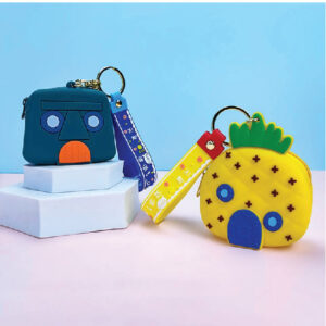 Pineapple House Silicone Coin Purse Keychain