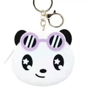Sunglasses Panda Silicone Coin Purse Keychain