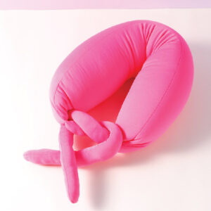 Travel Multifunctional Banded Particle Foam U-Shaped Pillow (Pink)