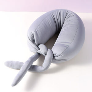Travel Multifunctional Banded Particle Foam U-Shaped Pillow (Gray)