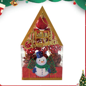 Snowman Hut Christmas Ball (4CM)(13 PCS)(Red)