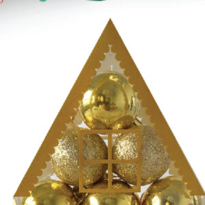 Snowman Hut Christmas Ball (4CM)(13 PCS)(Gold)