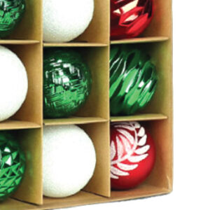 Contrast Color Christmas Ball Gift Box (6CM)(16 PCS)(Red&Green)