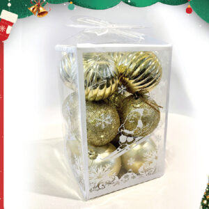 White and Gold Christmas Ball Gift Box 12 PCS