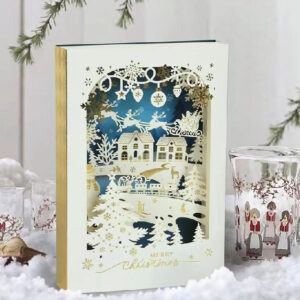 Hollowed Out Scene Pop-Up Christmas Greeting Card