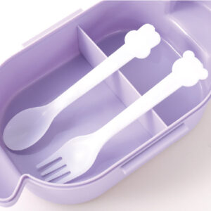 Candy Shaped Lunch Box with Spoon&Fork (Purple)