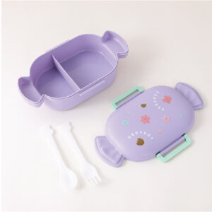 Candy Shaped Lunch Box with Spoon&Fork (Purple)