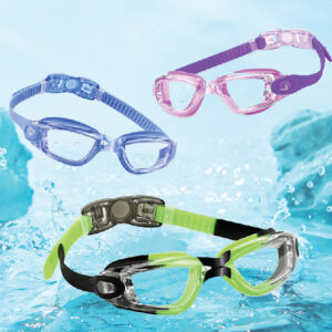 One-Piece Silicone Strap Swimming Goggle with Automatic Buckle for Kids