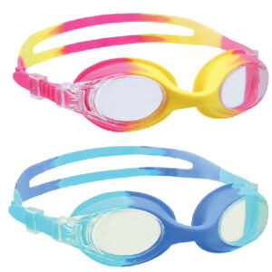 One-Piece Silicone Double Straps Swimming Goggle for Kids