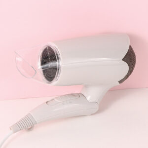 1000W Household Portable Folding Hair Dryer - Cream White