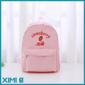 Strawberry Milk Portable Backpack - Pink