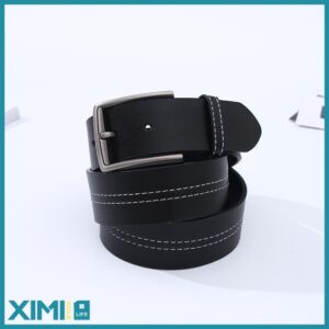 Contrast Stitching Belt for Men (Black)