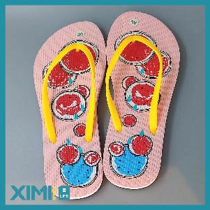 Fruit Doodle Flip Flop Sandals for Women (Pink) (39)