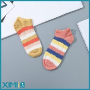 Contrasting Colors Low-Cut Socks for Women (2 Pcs/Set)