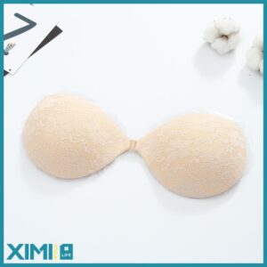 Antique White Lace Seamless Invisible Bra (For C Cup)