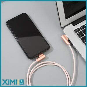 Angle Micro-USB Cable (Pink)