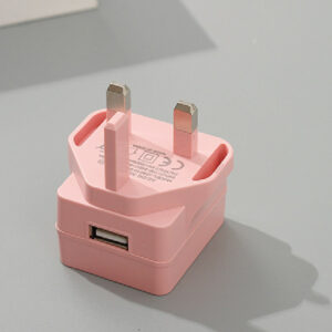 5V2A USB Wall Charger-HYX016-052000Uk (110~240V)(UK Standard Plug)(Light Pink)