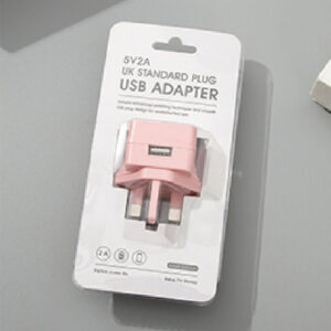 5V2A USB Wall Charger-HYX016-052000Uk (110~240V)(UK Standard Plug)(Light Pink)