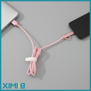 2-In-1 Nylon Braided Jacket Sync Charging Cable with Storage Case for Type-C & M