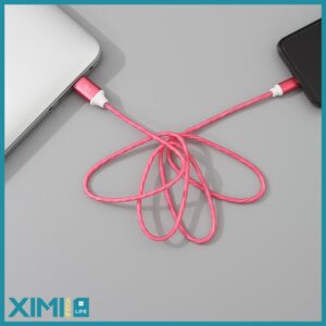 TYPE-C Light-Up Sync Charging Cable with Storage Case (Pink)(1m)