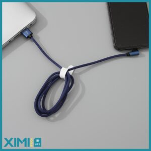 Braided Jacket Micro USB Sync Charging Cable with Storage Case (Blue)(1m)