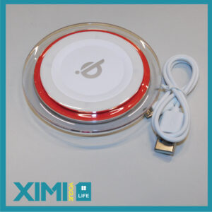 Wireless Charger-Q6 (5V 1A)(White with Red Rim)