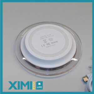 Wireless Charger-Q6 (5V 1A)(White with Red Rim)