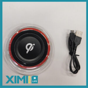 Wireless Charger-Q6 (5V 1A)(Black with Red Rim)