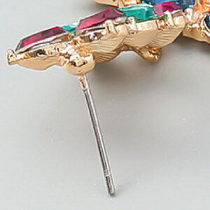Rectangular Colored Rhinestone Earrings