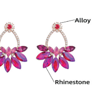Petal Colored Rhinestone Earrings