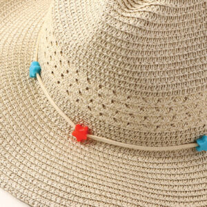 Outdoor Beach Jazz Braided Straw Hat (Beige)
