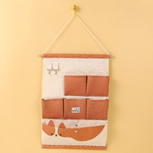 Side Ears Animal Series Hanging Storage Bag with 6 Pockets and 2 Hooks