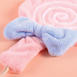 Lollipop Coral Fleece Hand Towel (Pink)