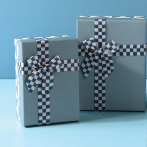 Rectangular Blue Geometric Series Gift Box (L)
