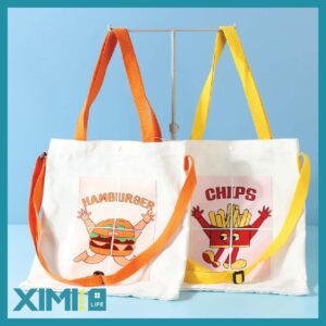 Fast Food Pattern Dual Purpose Canvas Bag