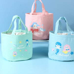 Lovely Mermaid  Cylinder Lunch Bag with Drawstring
