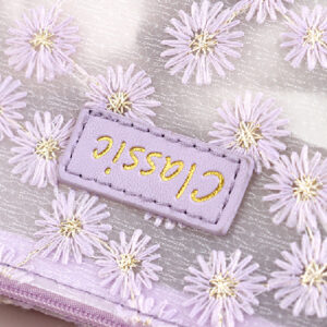 Elegant Embroidery Chrysanthemum Trapezoidal Cosmetic Bag