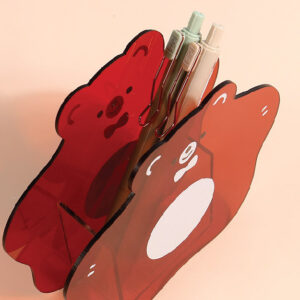 Hug Bear Series Acrylic Pen Holder (Red)