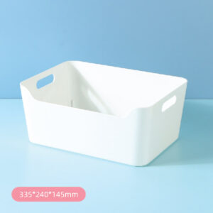 Simple Large Plastic Storage Basket (White)