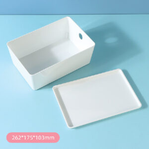 Large Plastic Storage Box with Lid (White)