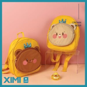 Lovely Crown Blush Bear Backpack for Kids