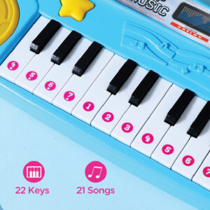 Lovely Blue 22 Key Electronic Organ Toy (Electric)