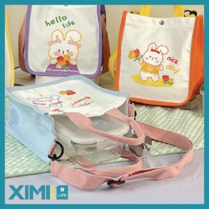 Lovely Bunny Square Canvas Bag