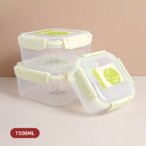 1500ML Square Plastic Preservation Box(Green)